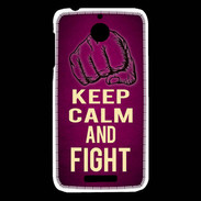 Coque HTC Desire 510 Keep Calm and Fight Rose