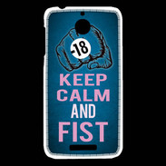 Coque HTC Desire 510 Keep Calm and Fist BLeu
