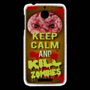 Coque HTC Desire 510 Keep Calm and Kill Zombies Orange