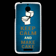 Coque HTC Desire 510 Keep Calm and Make cake Bleu