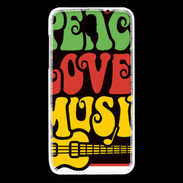 Coque HTC Desire 610 Peace Love Music