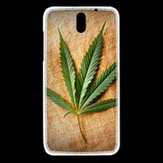 Coque HTC Desire 610 Feuille de cannabis sur toile beige