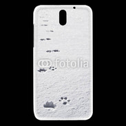 Coque HTC Desire 610 Traces de pas d'animal dans la neige