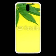 Coque HTC Desire 610 Feuille de cannabis sur fond jaune 2