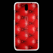 Coque HTC Desire 610 Capitonnage cuir rouge