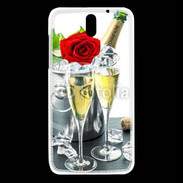 Coque HTC Desire 610 Champagne et rose rouge