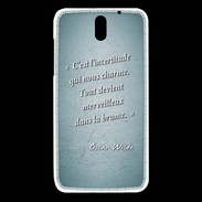 Coque HTC Desire 610 Incertitude amour Turquoise Citation Oscar Wilde