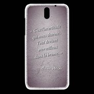 Coque HTC Desire 610 Incertitude amour Violet Citation Oscar Wilde