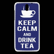 Coque HTC Desire 610 Keep Calm Drink Tea Bleu