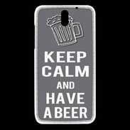 Coque HTC Desire 610 Keep Calm Have a beer Gris