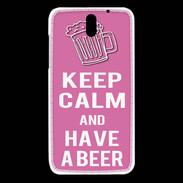 Coque HTC Desire 610 Keep Calm Have a beer Rose