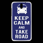 Coque HTC Desire 610 Keep Calm Take road Bleu