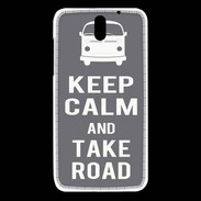 Coque HTC Desire 610 Keep Calm Take Road Gris