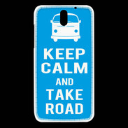 Coque HTC Desire 610 Keep Calm Take Road Cyan