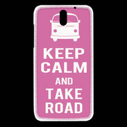 Coque HTC Desire 610 Keep Calm Take Road Rose