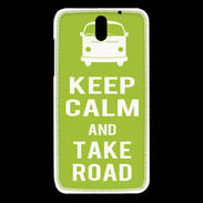 Coque HTC Desire 610 Keep Calm Take road Vert pomme