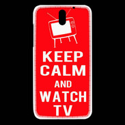 Coque HTC Desire 610 Keep Calm Watch TV Rouge