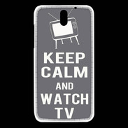 Coque HTC Desire 610 Keep Calm Watch TV Gris