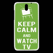 Coque HTC Desire 610 Keep Calm Watch TV Vert