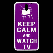 Coque HTC Desire 610 Keep Calm Watch TV Violet