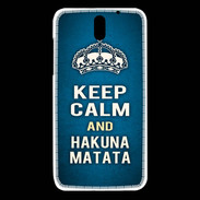 Coque HTC Desire 610 Keep Calm and Hakuna Matata Bleu