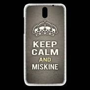 Coque HTC Desire 610 Keep Calm and Miskine Gris