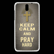 Coque HTC Desire 610 Keep Calm and Pray Christian Gris