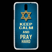 Coque HTC Desire 610 Keep Calm and Pray jewish BLeu