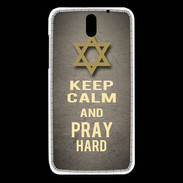 Coque HTC Desire 610 Keep Calm and Pray jewish Gris