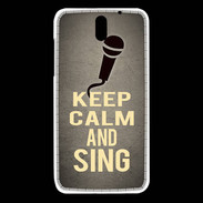 Coque HTC Desire 610 Keep Calm and Sing Gris