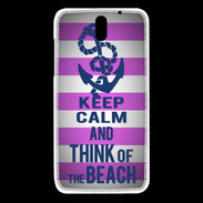 Coque HTC Desire 610 Keep Calm and Think Beach Rose