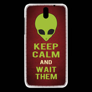 Coque HTC Desire 610 Keep Calm and Wait Alien Rouge