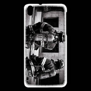 Coque HTC Desire 816 Pompiers en noir et blanc