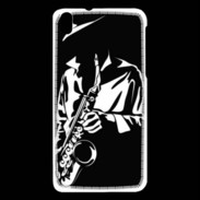 Coque HTC Desire 816 Saxophoniste en noir et blanc