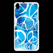 Coque HTC Desire 816 Peace and love Bleu