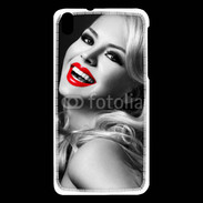 Coque HTC Desire 816 Rouge à lèvres Fashion en noir et blanc