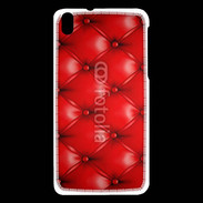 Coque HTC Desire 816 Capitonnage cuir rouge