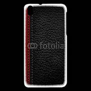 Coque HTC Desire 816 Effet cuir noir et rouge