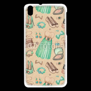 Coque HTC Desire 816 Fond fashion vert et marron