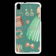 Coque HTC Desire 816 Fond fashion vert et marron 2