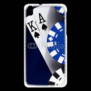 Coque HTC Desire 816 Poker bleu et noir 2
