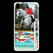 Coque HTC Desire 816 Jumping Equitation cheval gris
