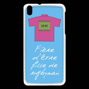 Coque HTC Desire 816 Fille de rugbyman Bonus offensif-défensif Bleu