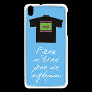 Coque HTC Desire 816 Père de rugbyman Bonus offensif-défensif Bleu 2