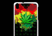 Coque HTC Desire 816 Feuille de cannabis et cœur Rasta