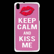 Coque HTC Desire 816 Keep Calm Kiss me Rose