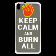 Coque HTC Desire 816 Keep Calm Burn Gris