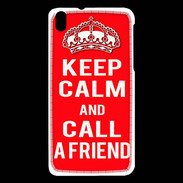 Coque HTC Desire 816 Keep Calm Call friend Rouge