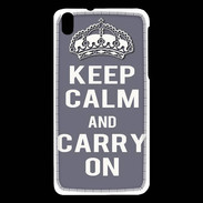 Coque HTC Desire 816 Keep Calm Carry on Gris