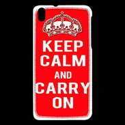 Coque HTC Desire 816 Keep Calm Carry on Rouge